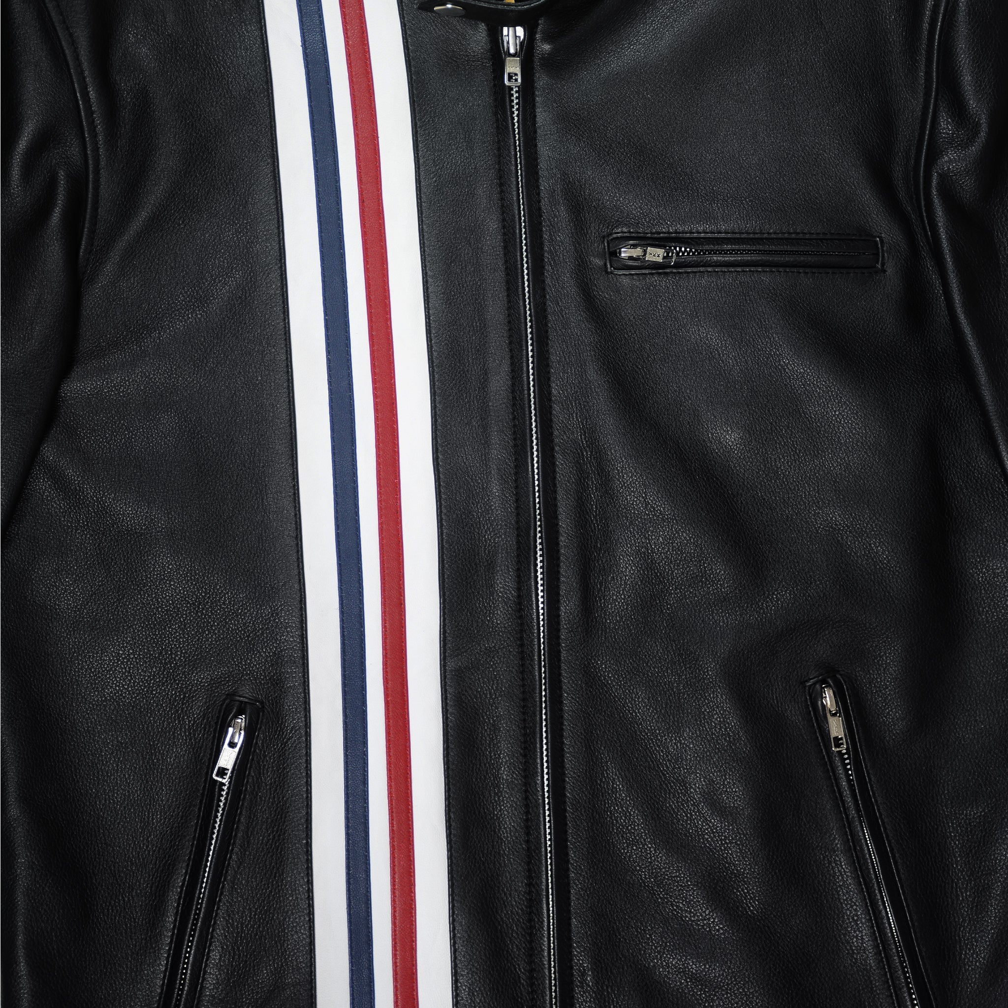 Patriot Racer with American Flag Leather Jacket-2