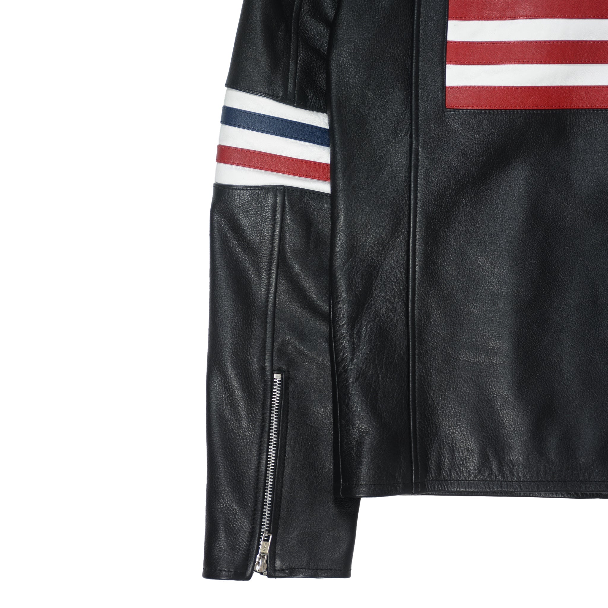 Patriot Racer with American Flag Leather Jacket-3