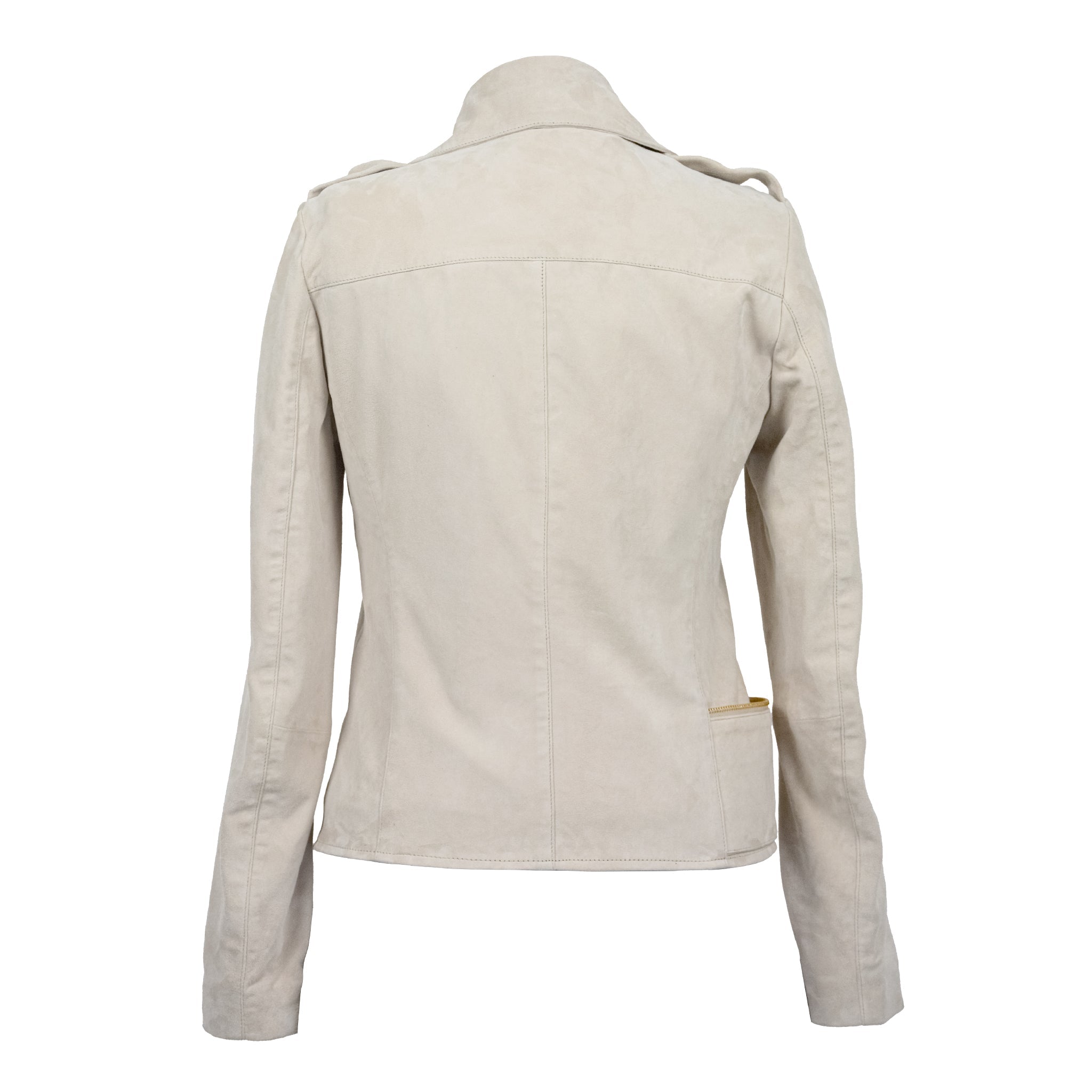 Beige Aura Goat Suede Leather Jacket-1