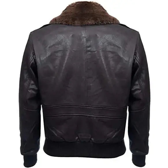 Men’s Air Force A2 Pilot Aviator Leather Flight Bomber Jacket