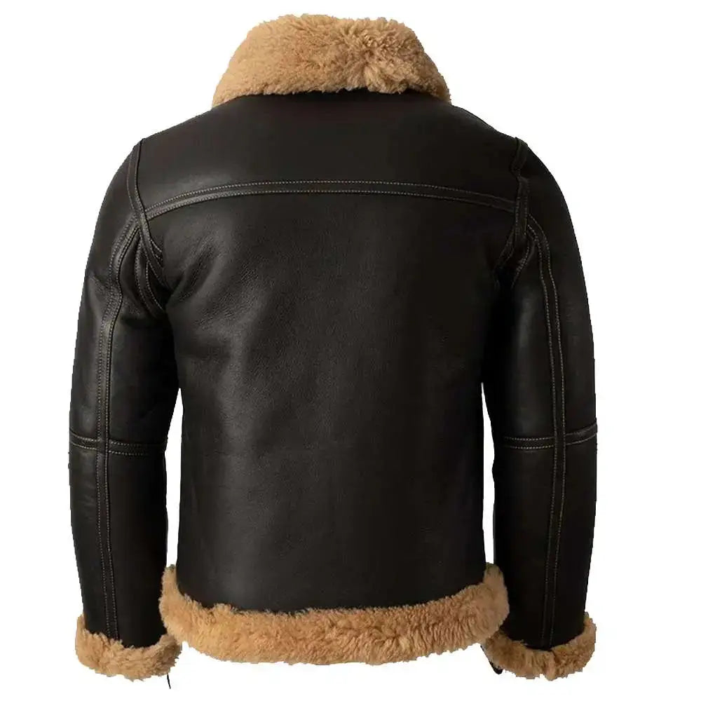 Mens Shearling Aviator Bomber Jacket-1