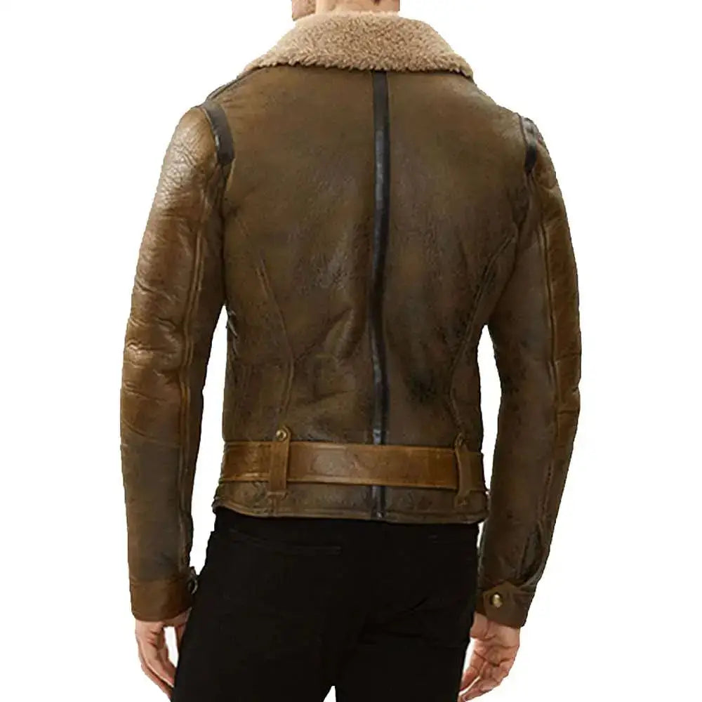 Mens Shearling Aviator Leather Jacket-1