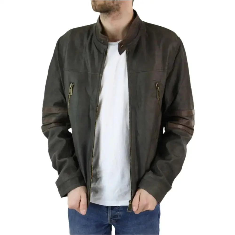 Wolverine Inspired Brown Leather Biker Jacket