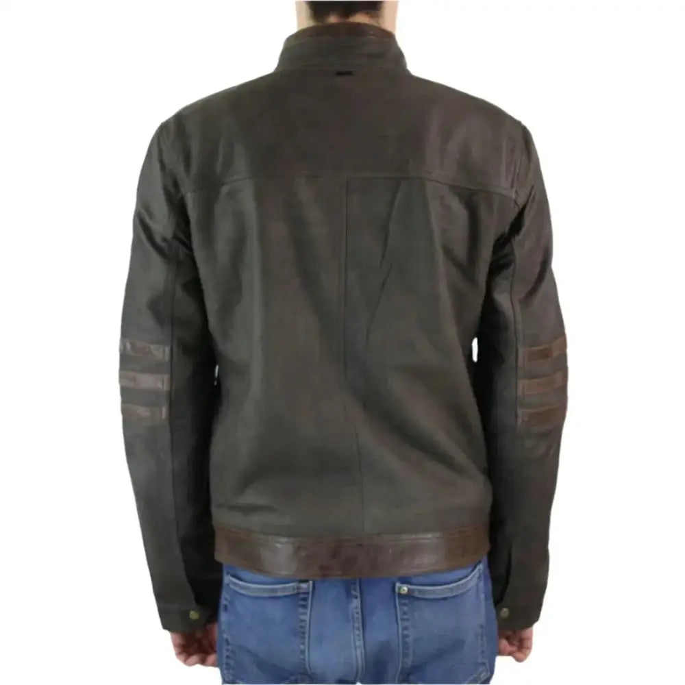 Wolverine Inspired Brown Leather Biker Jacket