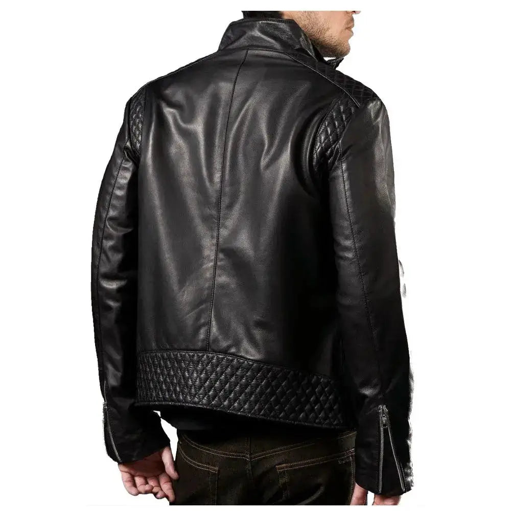 Men's Slim Fit Leather Biker Jacket