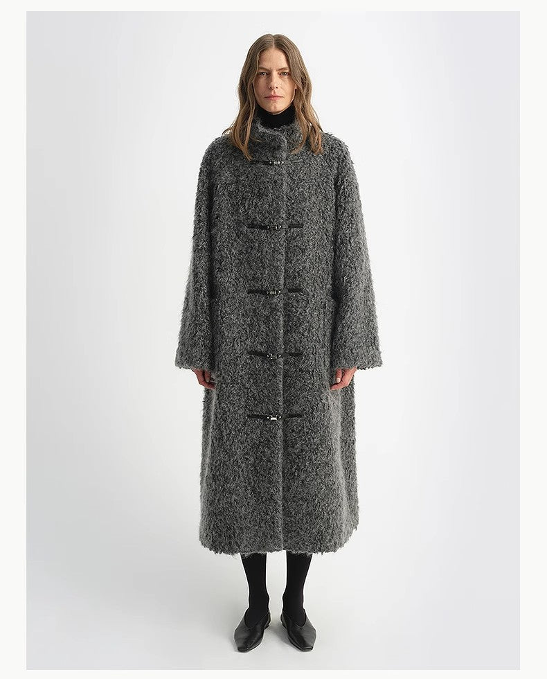 "Parisian Affair"Circle Long Fur Toggle Coat for Women