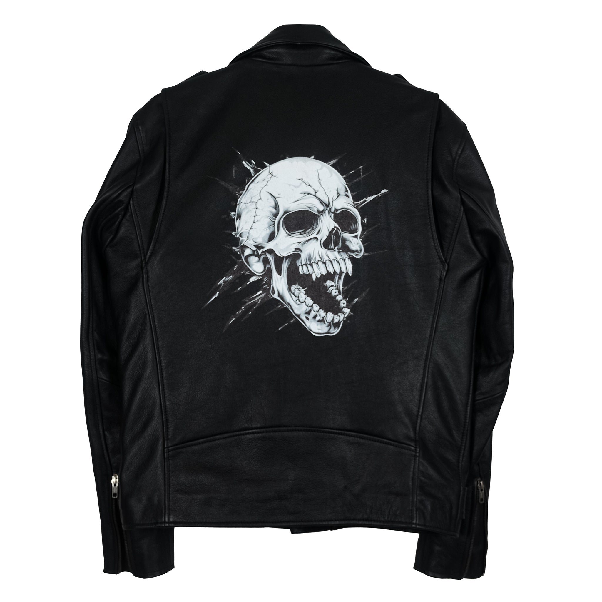 Reaper Skull Graphic Biker Jacket-1