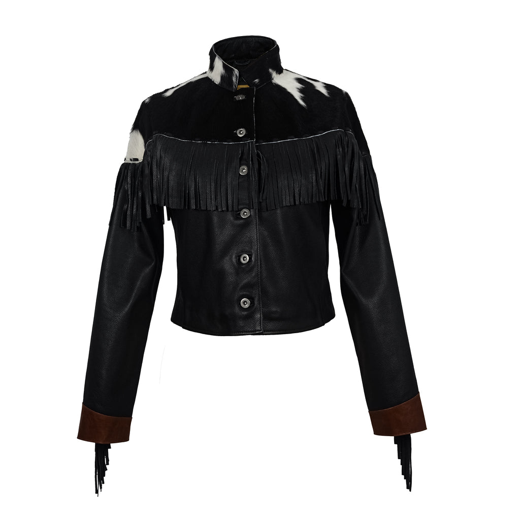 Dakota Fringe Leather Jacket-0