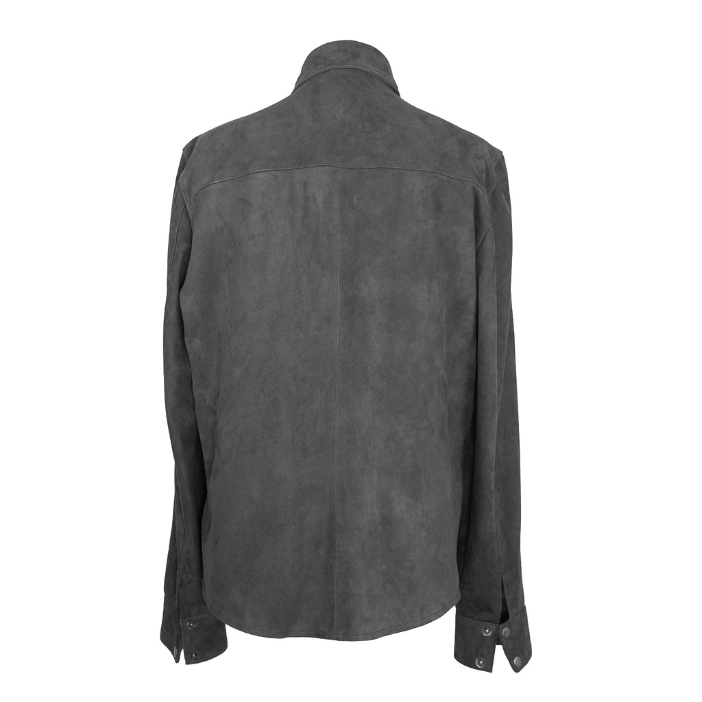 Ironshade Men's Charcoal Gray Suede Shirt-1