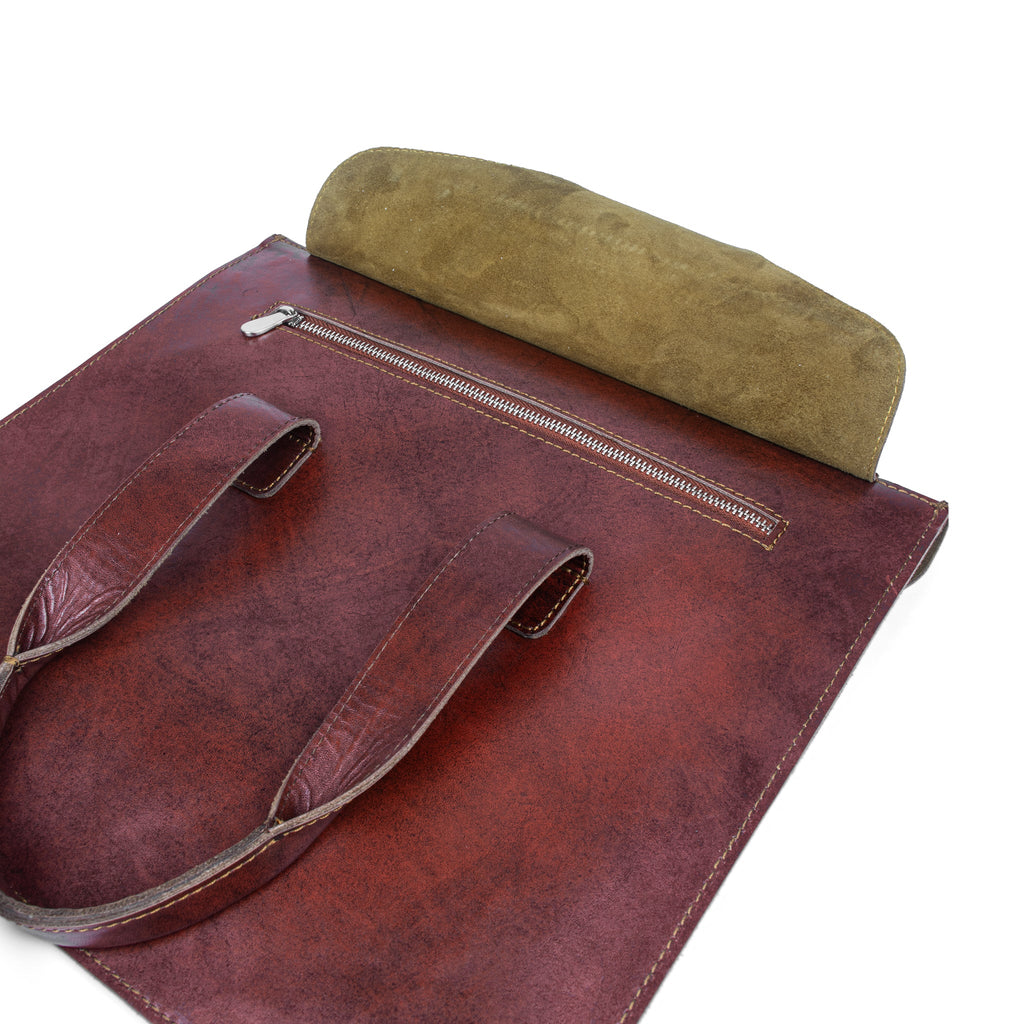 Heritage Luxe Maroon Leather Sleeve-3