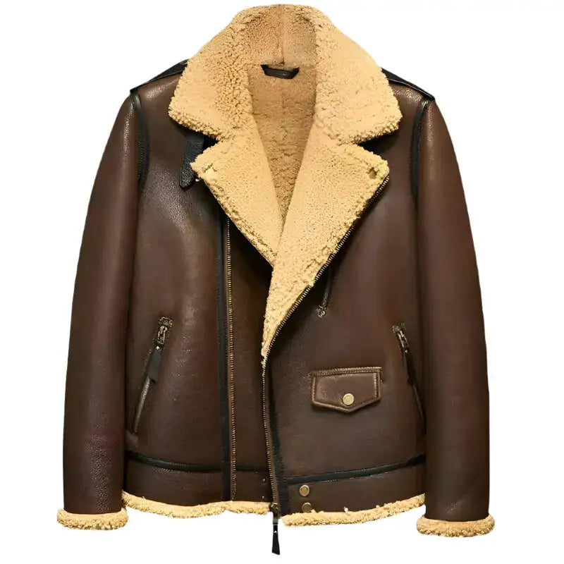 Men’s B3 Shearling Leather Flying Jacket – Fur Pilot’s Coat