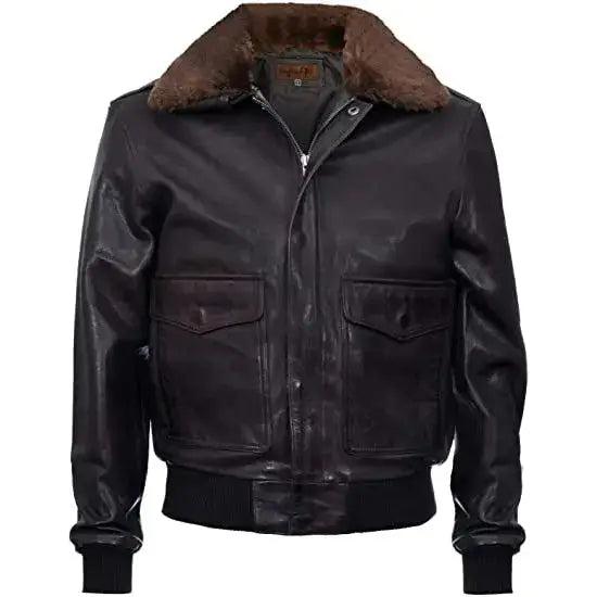 Men’s Air Force A2 Pilot Aviator Leather Flight Bomber Jacket