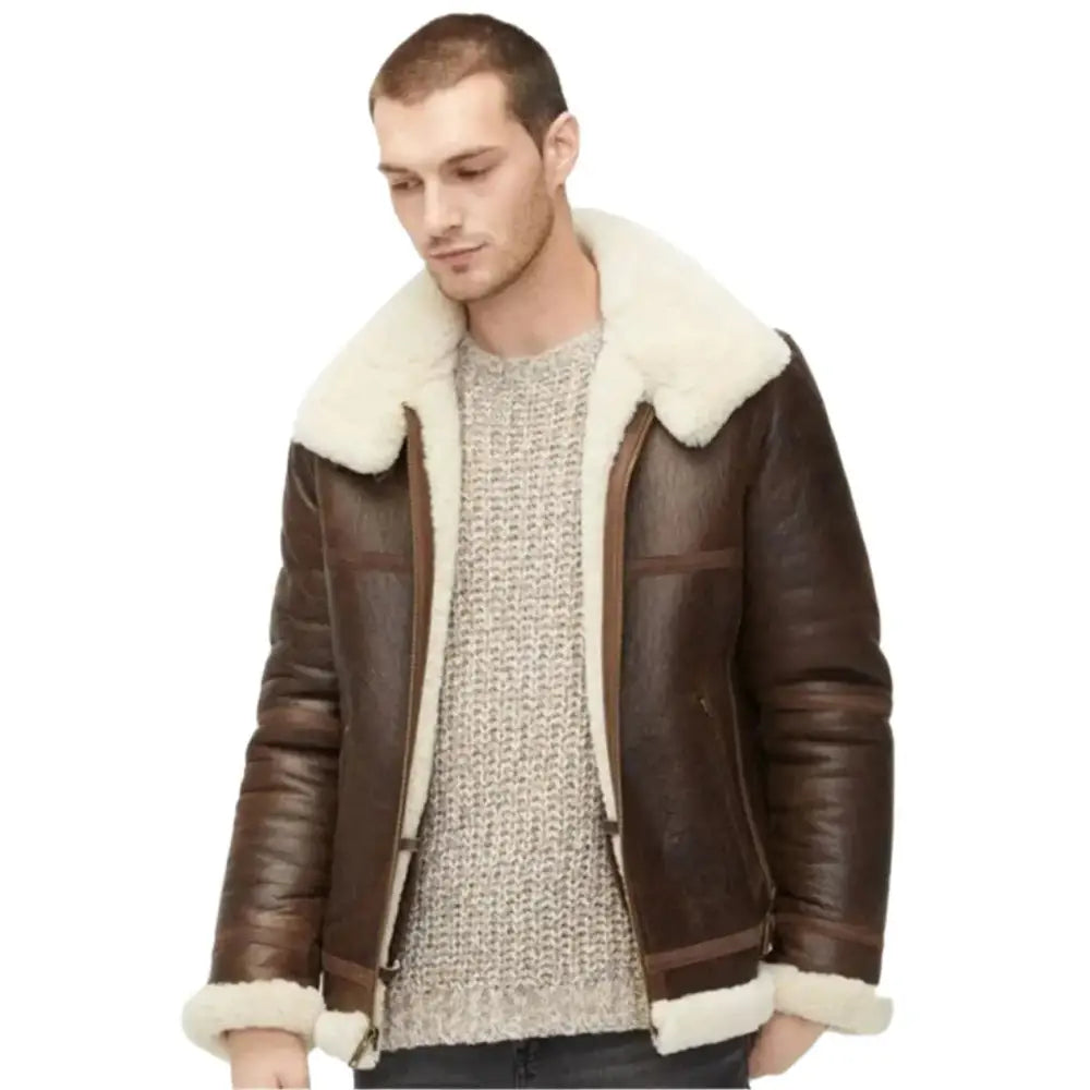 Men’s Aviator Shearling Leather Jacket