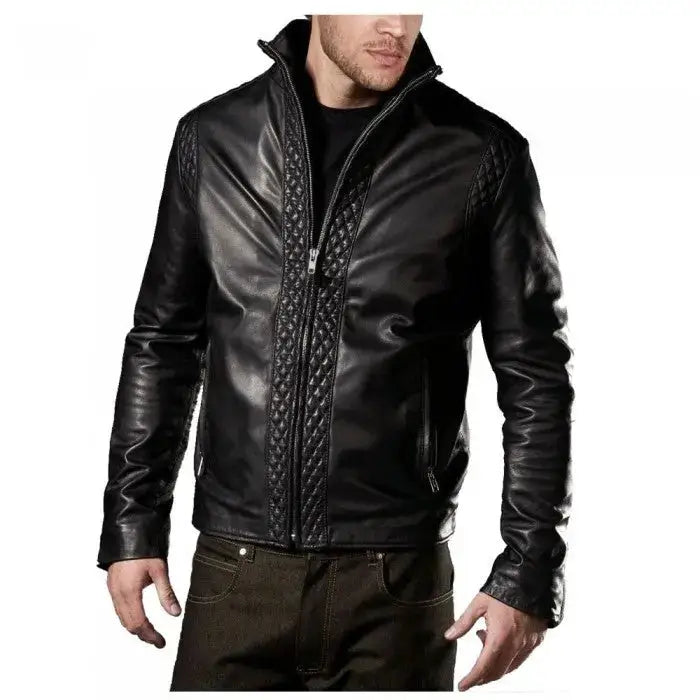 Men's Slim Fit Leather Biker Jacket