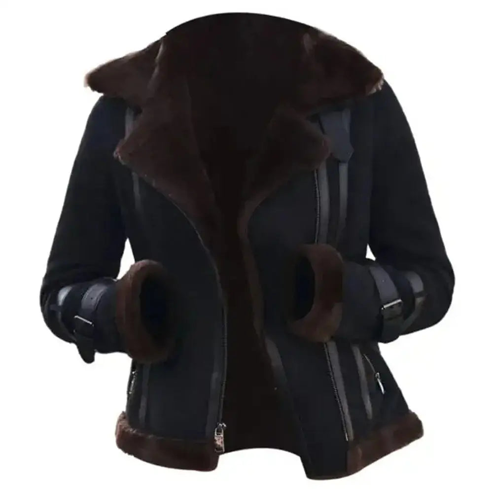 Women’s Meghan Aviator Bomber Fur Jacket-0